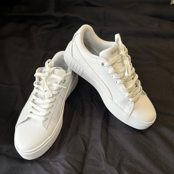 PUMA Women's Classic White Sneakers - Picture 2 of 8